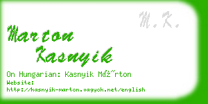 marton kasnyik business card